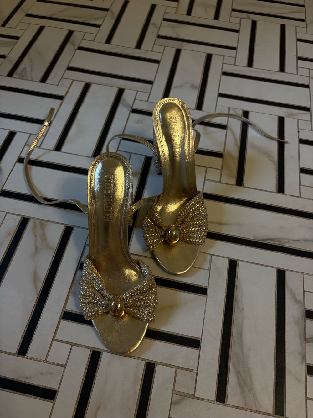 Steve Madden Gold Bow High Heels